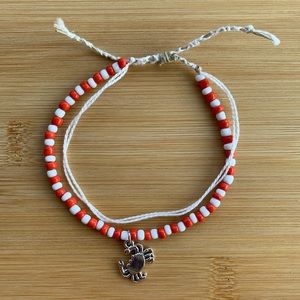 Crab Charm Adjustable Anklet!